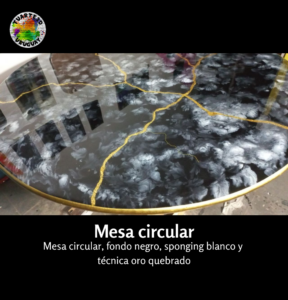 Mesa circular con resin epoxi Mesa circular con resin epoxi