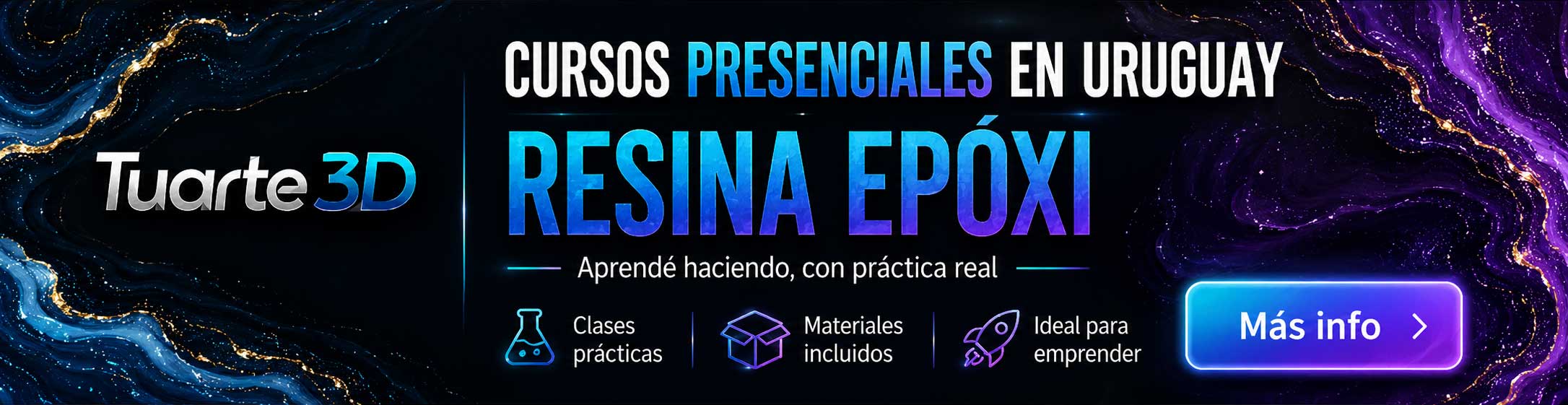 Cursos presenciales de resina epoxi en Uruguay con clases prácticas, materiales incluidos e ideal para emprender