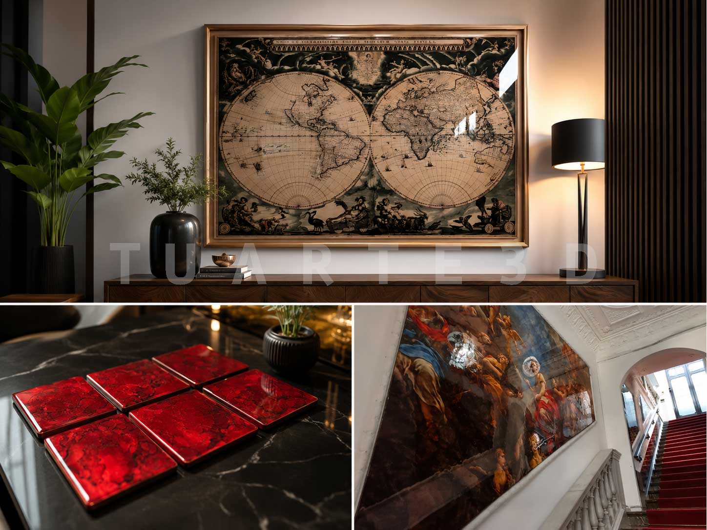 Arte decorativo realizado con resina epoxi y pigmentos