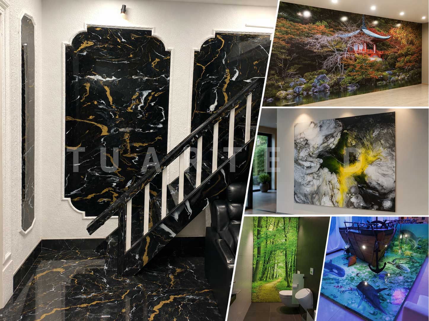 Revestimiento decorativo realizado con resina epoxi